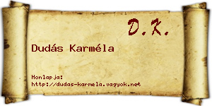 Dudás Karméla névjegykártya